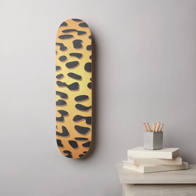 Leopard Print, Leopard Spots, Brown Leopard Skateboard (Wall Art)