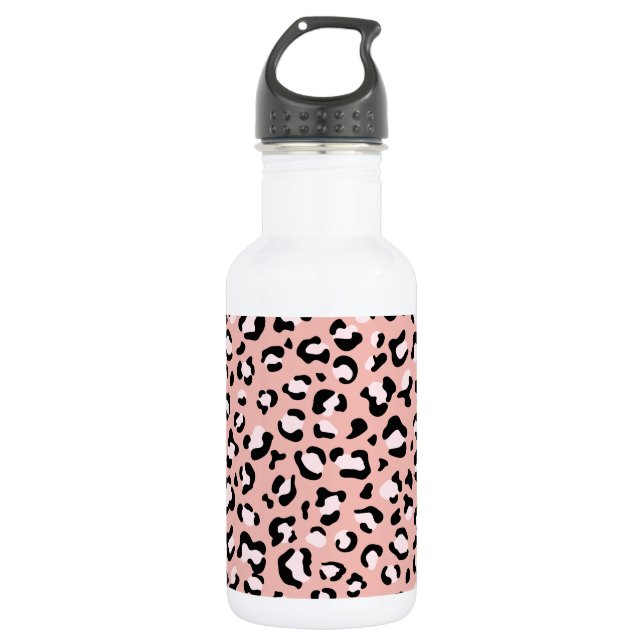 Leopard Print, Leopard Spots, Pink Leopard 532 Ml Water Bottle (Front)
