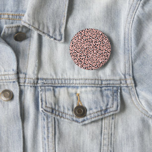Leopard Print, Leopard Spots, Pink Leopard 6 Cm Round Badge