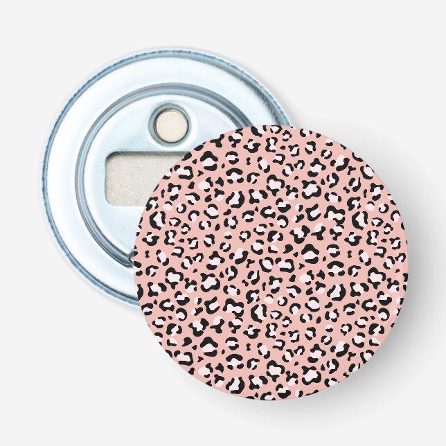 Leopard Print, Leopard Spots, Pink Leopard Bottle Opener (Front)