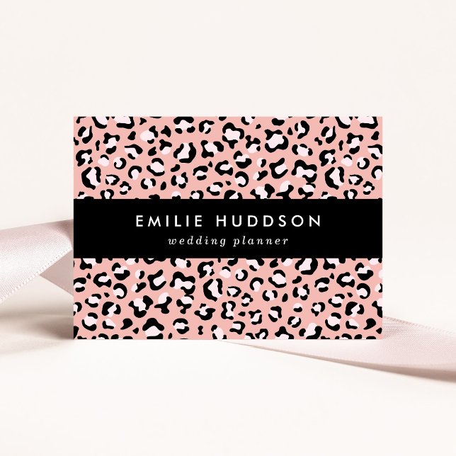 Leopard Print, Leopard Spots, Pink Leopard Business Card (Creator Uploaded)