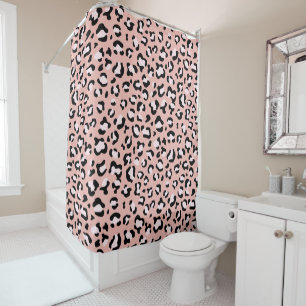 Leopard Print, Leopard Spots, Pink Leopard Shower Curtain
