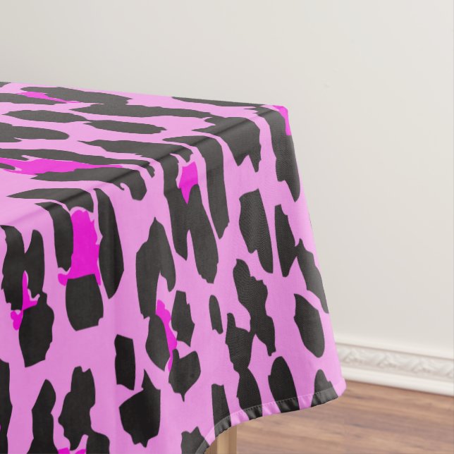 Leopard Print, Leopard Spots, Pink Leopard Tablecloth (In Situ)