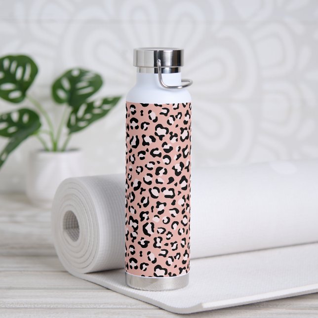 Leopard Print, Leopard Spots, Pink Leopard Water Bottle (Yoga)