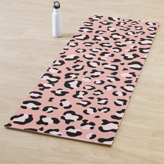 Leopard Print, Leopard Spots, Pink Leopard Yoga Mat (In Situ)