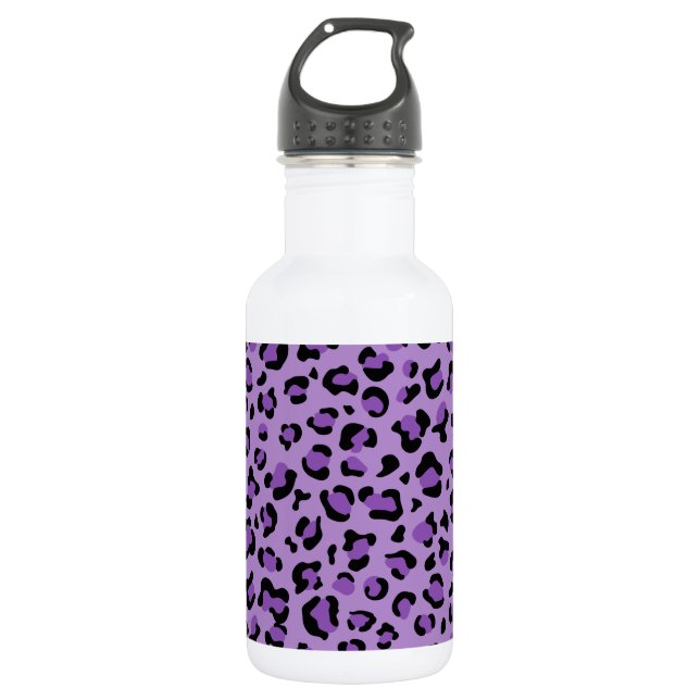 Leopard Print, Leopard Spots, Purple Leopard 532 Ml Water Bottle (Front)