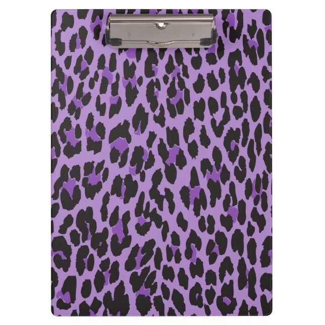 Leopard Print, Leopard Spots, Purple Leopard Clipboard (Front)