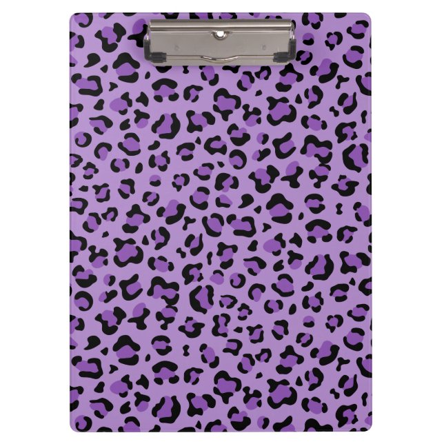 Leopard Print, Leopard Spots, Purple Leopard Clipboard (Front)