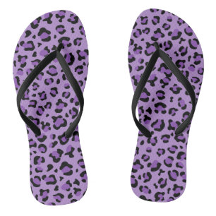 Leopard Print, Leopard Spots, Purple Leopard Jandals