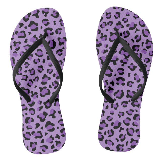 Leopard Print, Leopard Spots, Purple Leopard Jandals (Footbed)