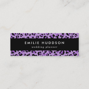 Leopard Print, Leopard Spots, Purple Leopard Mini Business Card