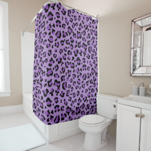 Leopard Print, Leopard Spots, Purple Leopard Shower Curtain