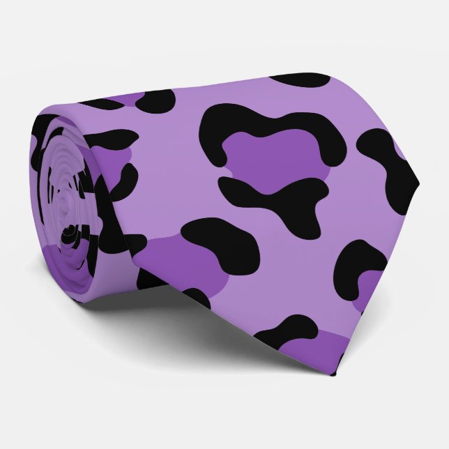 Leopard Print, Leopard Spots, Purple Leopard Tie (Rolled)