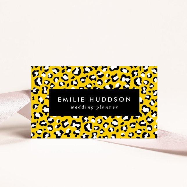 Leopard Print, Leopard Spots, Yellow Leopard Business Card (Creator Uploaded)