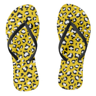 Leopard Print, Leopard Spots, Yellow Leopard Jandals