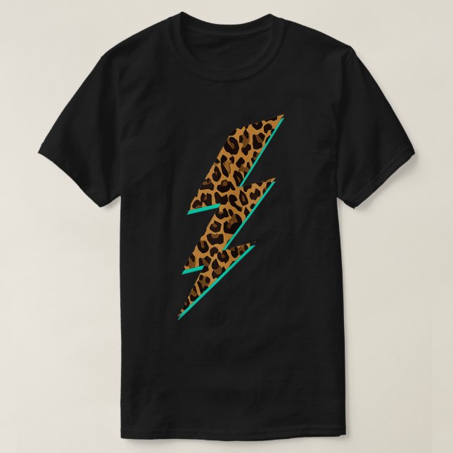 Leopard Print Lightning Bolt Graphic 2  T-Shirt (Design Front)