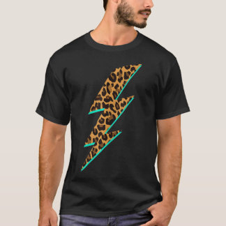 Leopard Print Lightning Bolt Graphic 2 T-Shirt