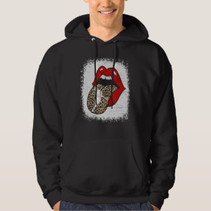 Leopard Print Lips Lacrosse Mum Mothers Day Bleach Hoodie