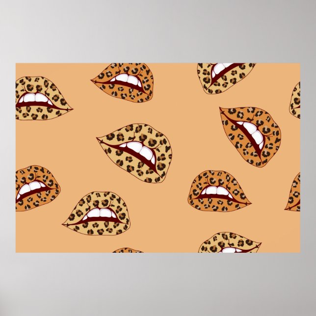 Leopard print lips seamless pattern,cheetah lips d (Front)