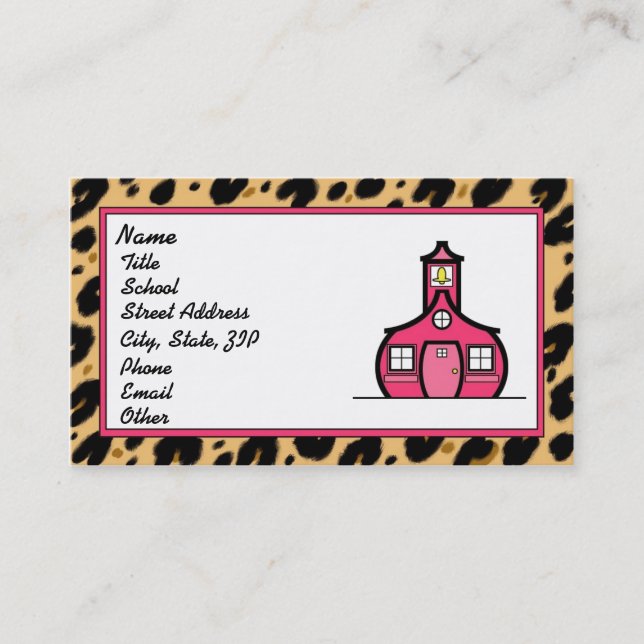 Leopard Print Logo Business Card (Front)