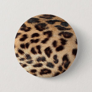 leopard print look texture 6 cm round badge