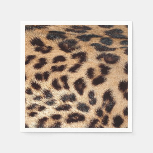 leopard print look texture Customise Add Text Napkin (Front)