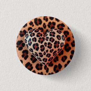 Leopard Print Love 3 Cm Round Badge