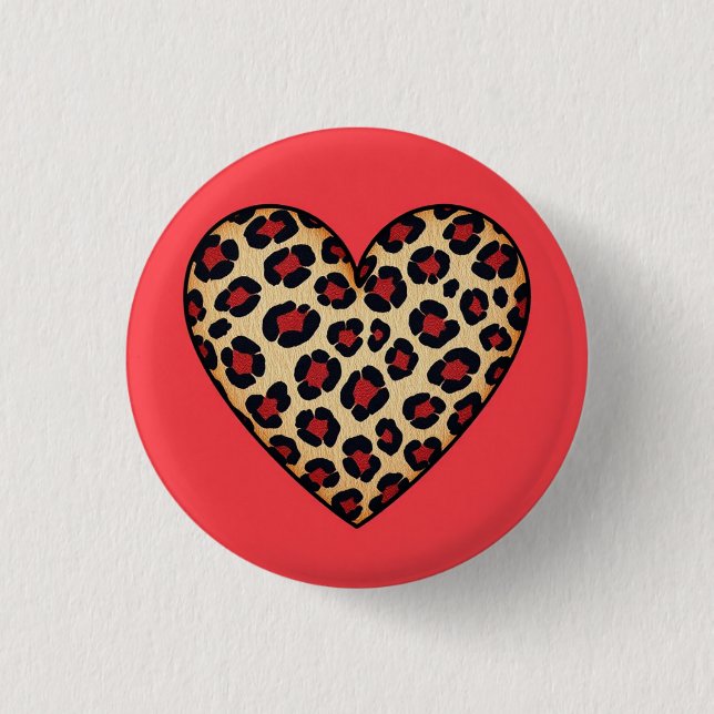 Leopard Print Love 3 Cm Round Badge (Front)