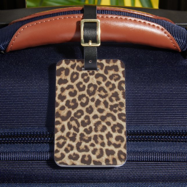 Leopard Print Luggage Tag (Front Insitu 2)