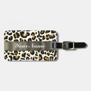 leopard print luggage tag