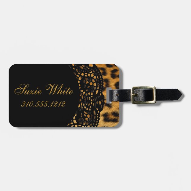 Leopard Print Luggage Tag (Front Horizontal)