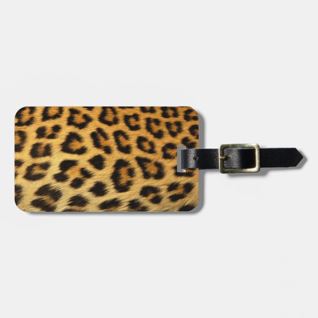 Leopard print luggage tag (Front Horizontal)