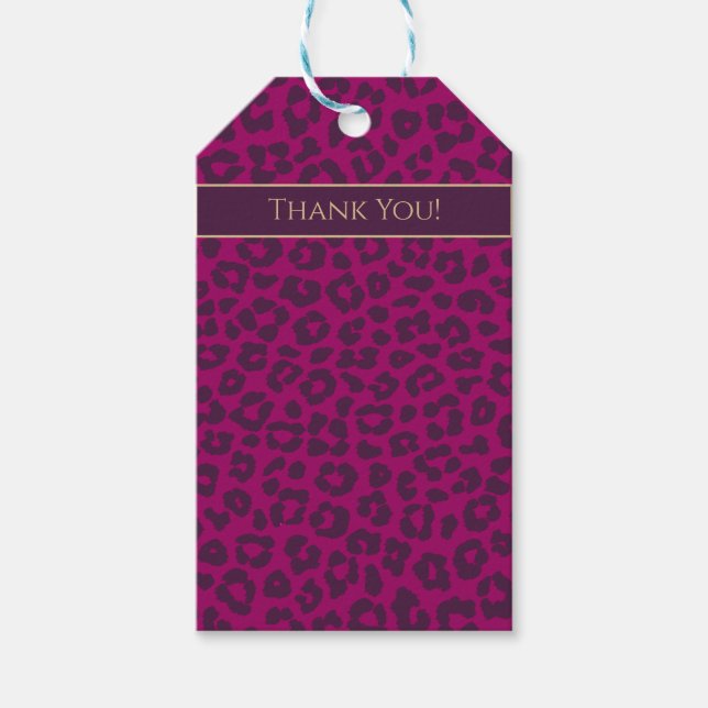 Leopard Print-Magenta- Gift Tags (Front)