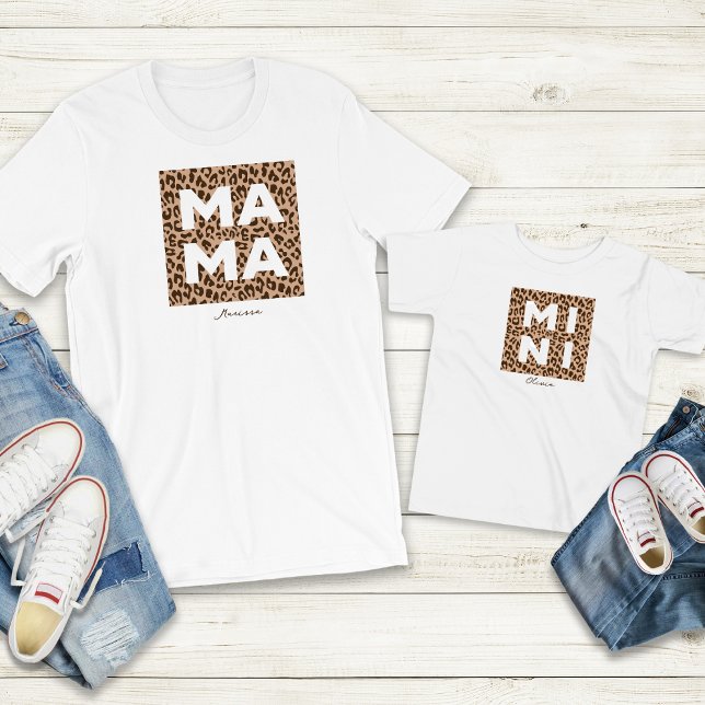 Leopard Print Mama and Mini Matching Outfit T-Shirt (Creator Uploaded)