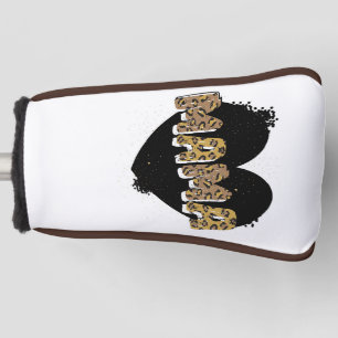 Leopard Print Mama Heart Golf Head Cover