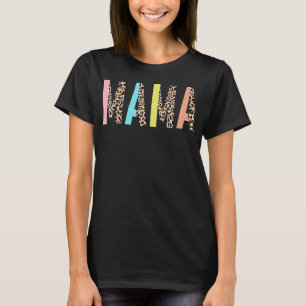 Leopard Print Mama Mum Animal Print Mother's Day T-Shirt