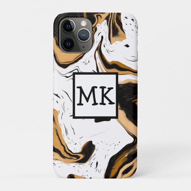 Leopard Print Marble Swirls Fluid Art Abstract  Case-Mate iPhone Case (Back)