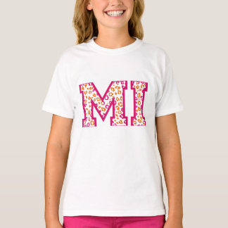 Leopard Print Michigan  T-Shirt