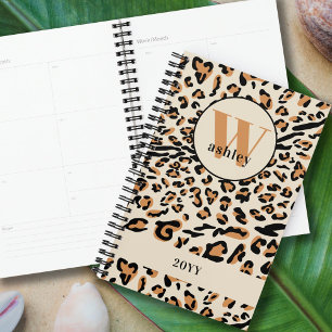 Leopard Print Modern Monogrammed 2022 Planner