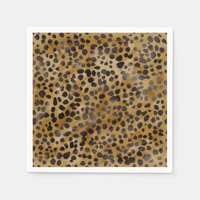 Leopard Print Modern Trendy Bridal Shower  Napkin (Front)