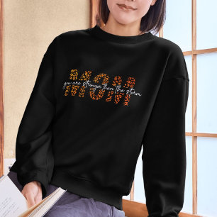 Leopard Print MOM MUM Typography – Stylish Mother Sweatshirt