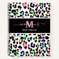 Leopard Print Monogram Artist Sketchbook