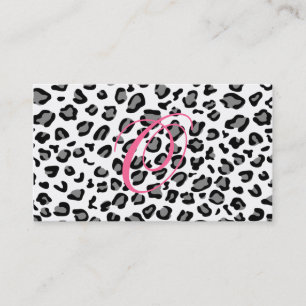 leopard print monogram business card