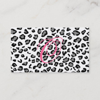 leopard print monogram business card