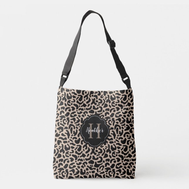 Leopard Print Monogram Tote Bag (Back)