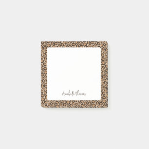 Leopard Print Monogrammed Post-it Notes