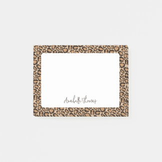 Leopard Print Monogrammed Post-it Notes