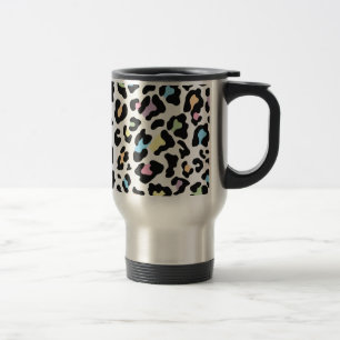 Leopard Print Multi Colours Travel Mug
