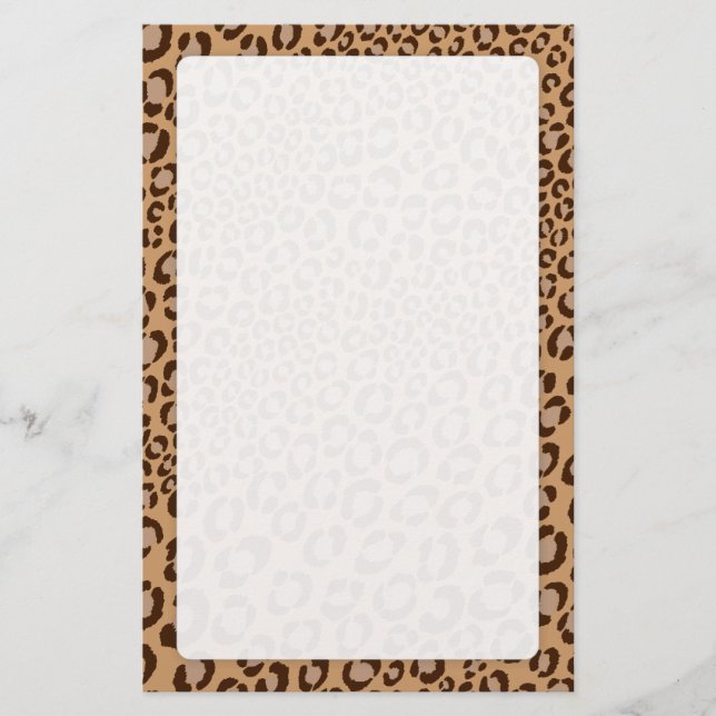 Leopard Print/Natural/Add background colour!! Stationery (Front)