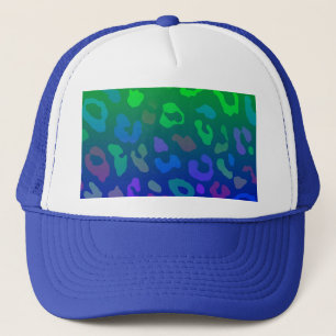 Leopard Print Ombre Blues Trucker Hat